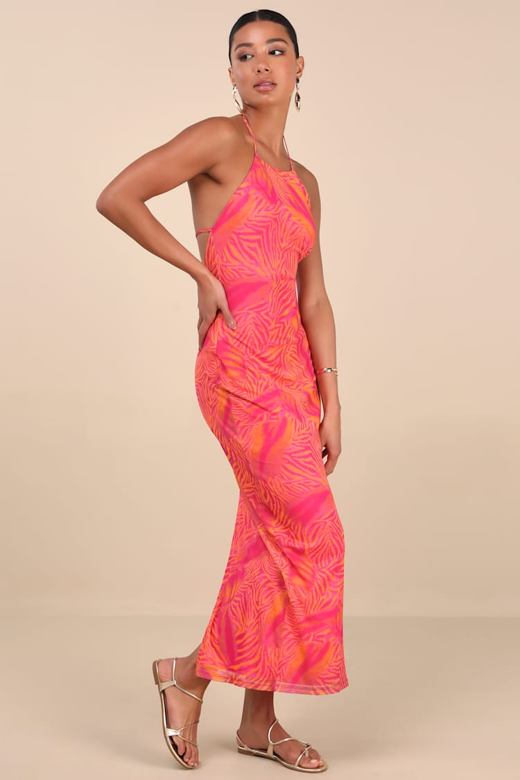 hot pink print dress Hot Pink Floral Jacquard Mini Dress - Event Dresses