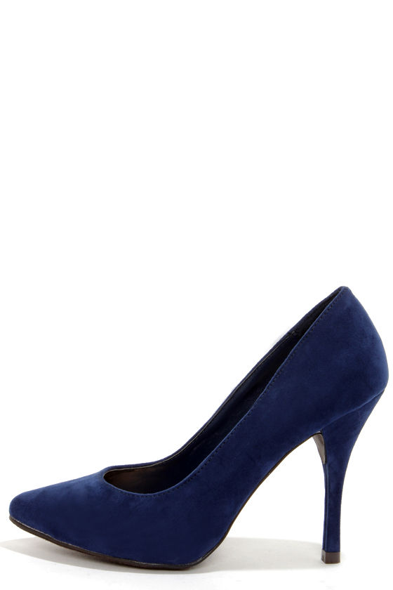 Cute Navy Blue Shoes - High Heels 