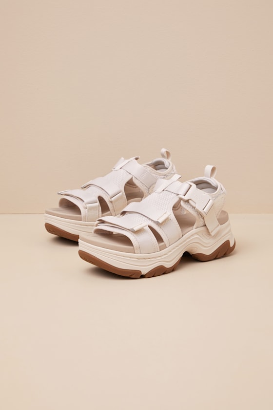 Shop Teva Hurricane Ampsole Gaila Birch Strappy Sandals In Beige