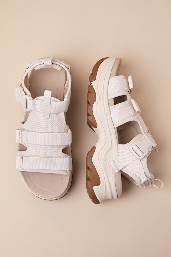Shop Teva Hurricane Ampsole Gaila Birch Strappy Sandals In Beige