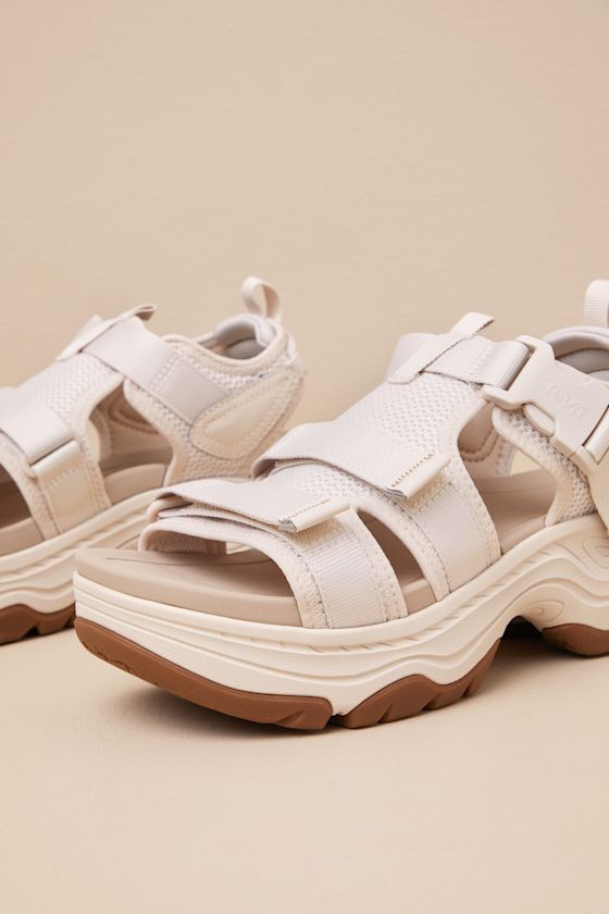 Shop Teva Hurricane Ampsole Gaila Birch Strappy Sandals In Beige