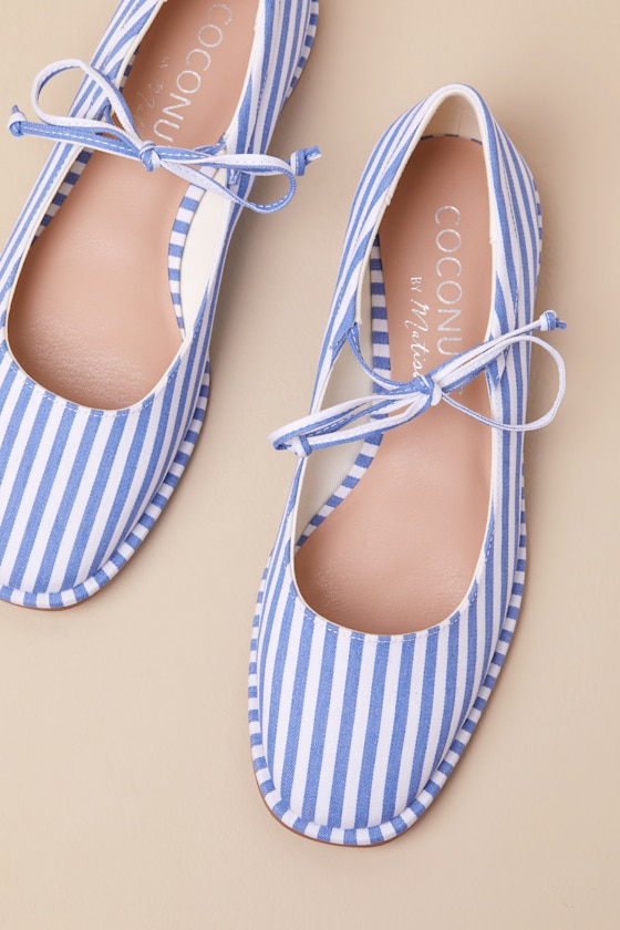 Beach By Matisse Gerry Blue Striped Bow Flats In Blue