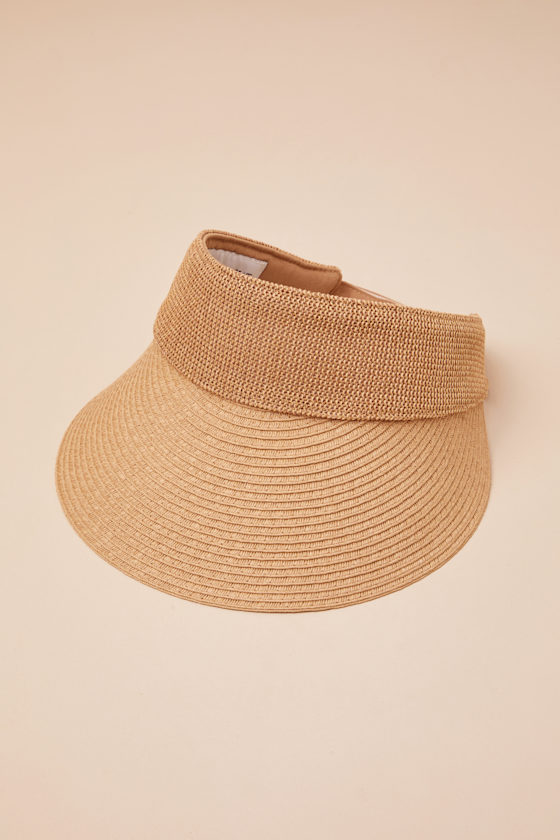 Rayyan Tan Woven Visor Hat 1