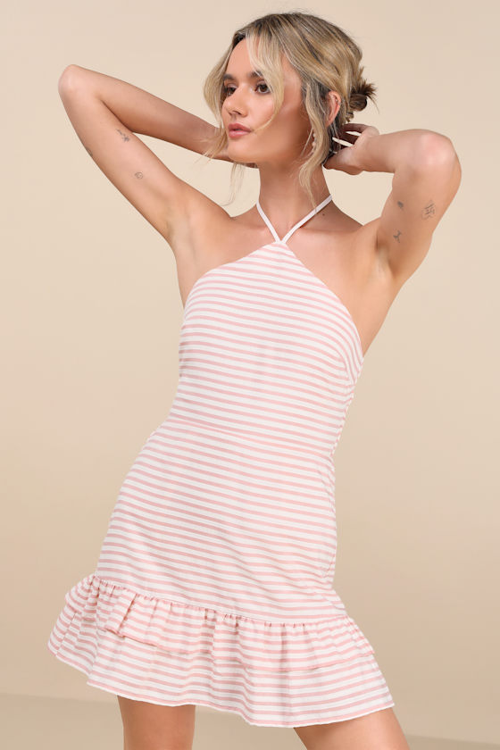 pink and green striped dress sharpay Avery Pink Printed Midi Dress