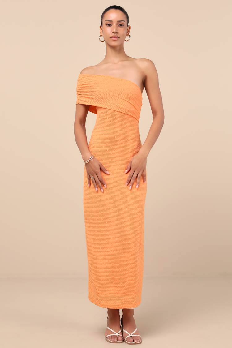 open lace back dress One Shoulder Maxi Dress main image 0