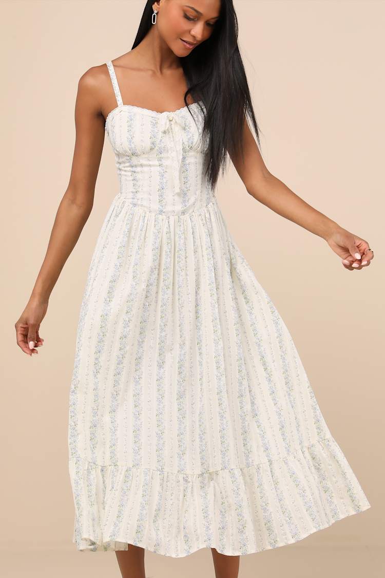 chinese dress ladies Vintage Floral Lace Off Shoulder Maxi Dress main image 1