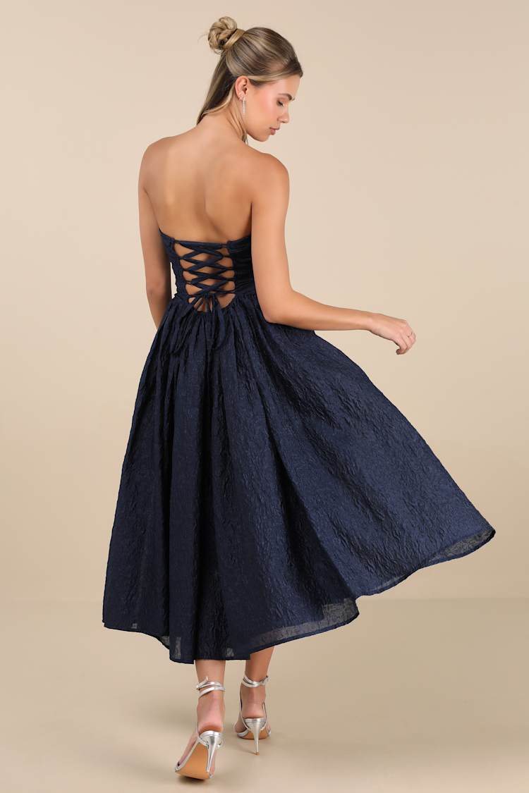 navy blue dress for baby girl A-line main image 1