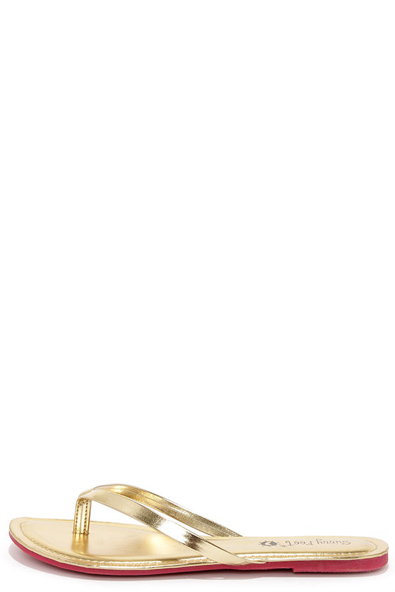 Cute Gold Flip Flops Gold Thongs Thong Sandals 12 00