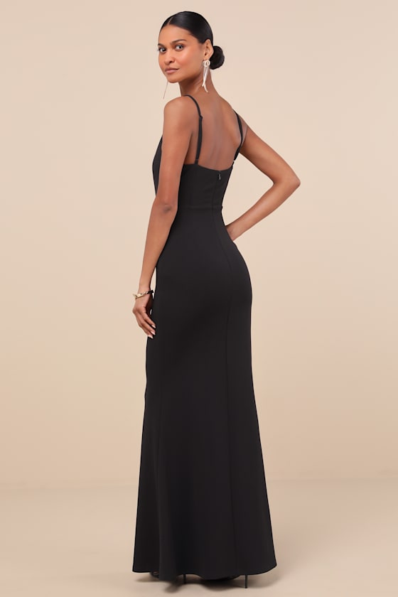 Lulus Imre Black Sleeveless Mermaid Maxi Dress In Black