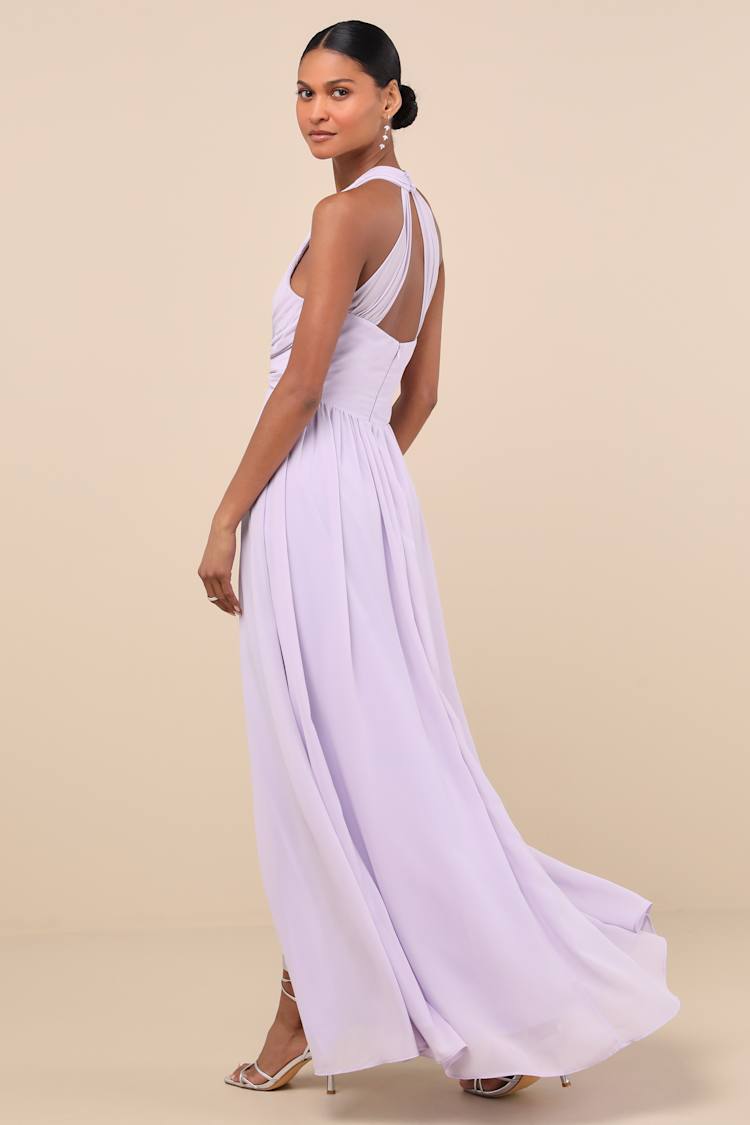 Lavender Maxi Dress - Twist-Front Maxi Dress - A-line Maxi Dress - Lulus