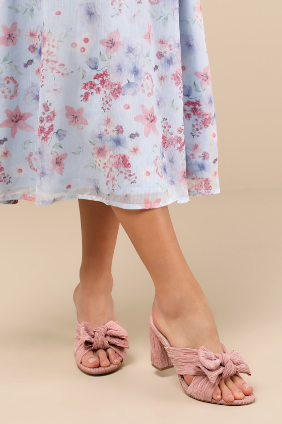 Lulus Dorothea Peach Knotted High Heel Sandals In Peach