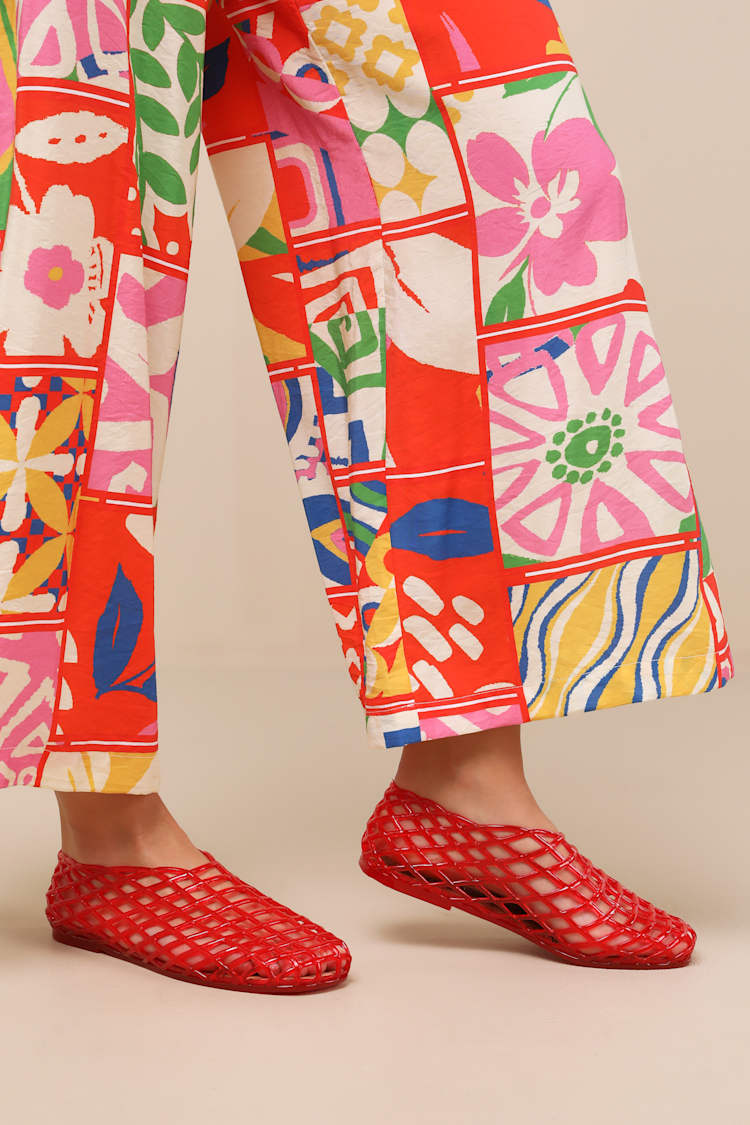 Coconuts by Matisse Marlow - Red Jelly Flats - Slip-On Flats - Lulus