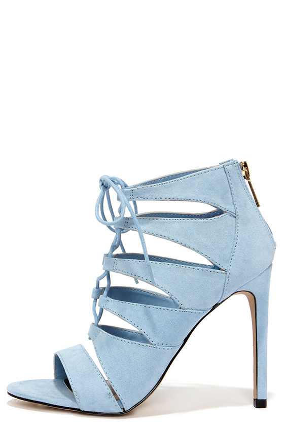 light blue high heels