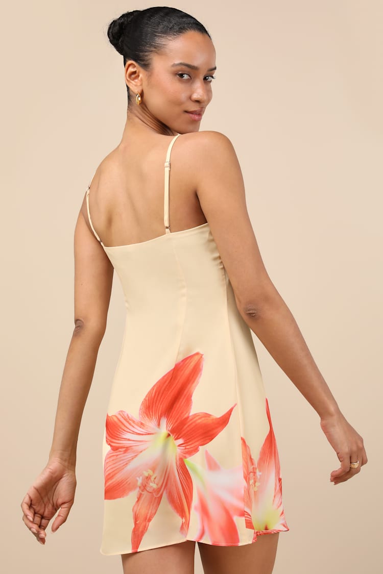 Dulcea Yellow Floral Sleeveless Mini Dress