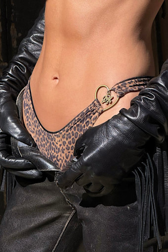 Full Moon Lucky Leopard Thong Bikini Bottoms 1