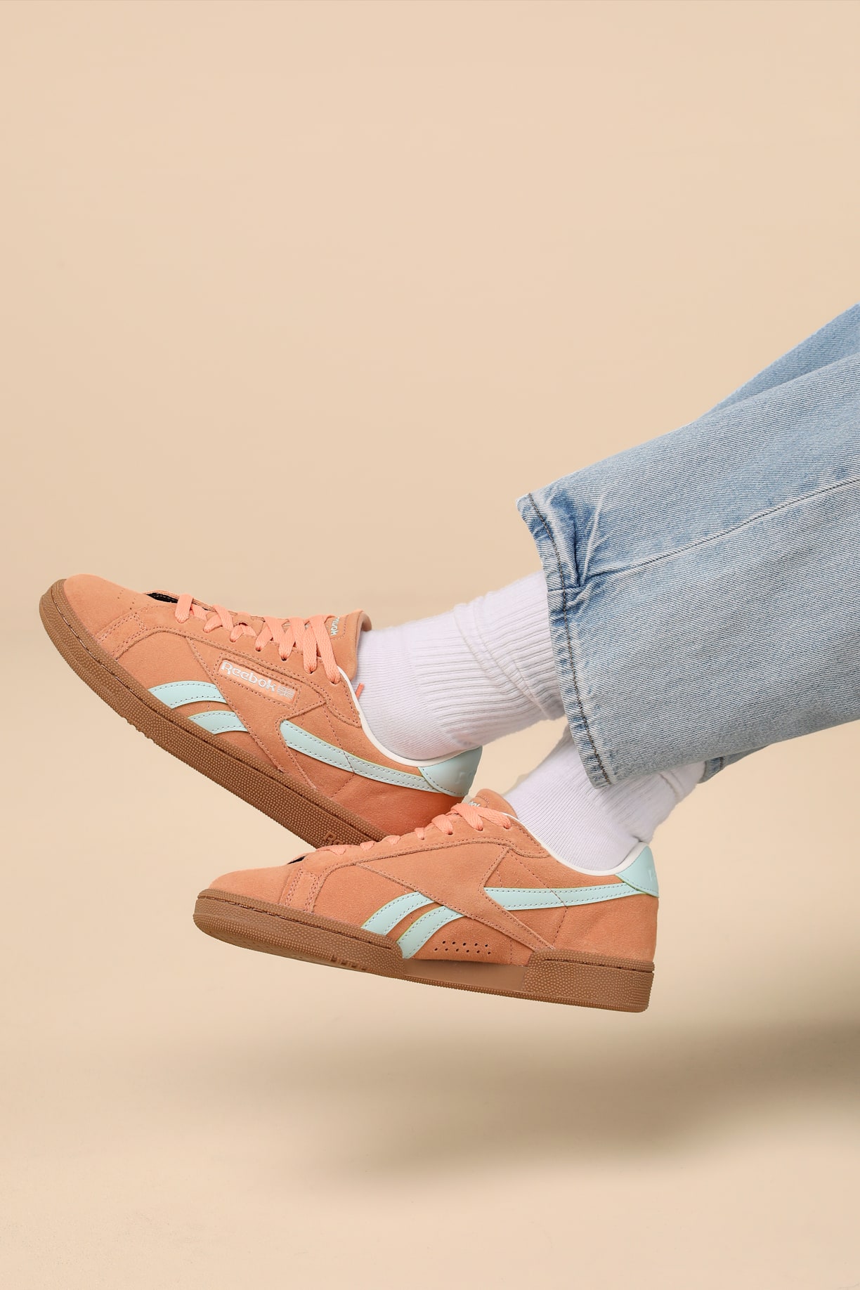 Club C Ground UK Sunkissed Orange Suede Leather Sneakers