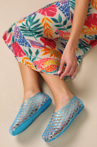 Marlow Blue Sheer Jelly Flats 1
