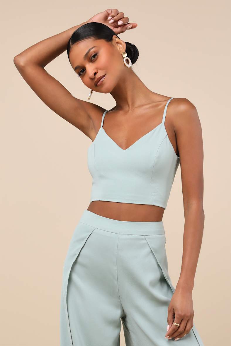 Out Tonight Sage Green Two-Piece Jumpsuit