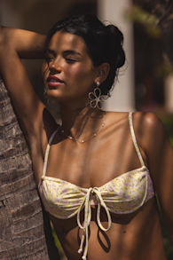 Emma Yellow Ditsy Floral Underwire Bikini Top