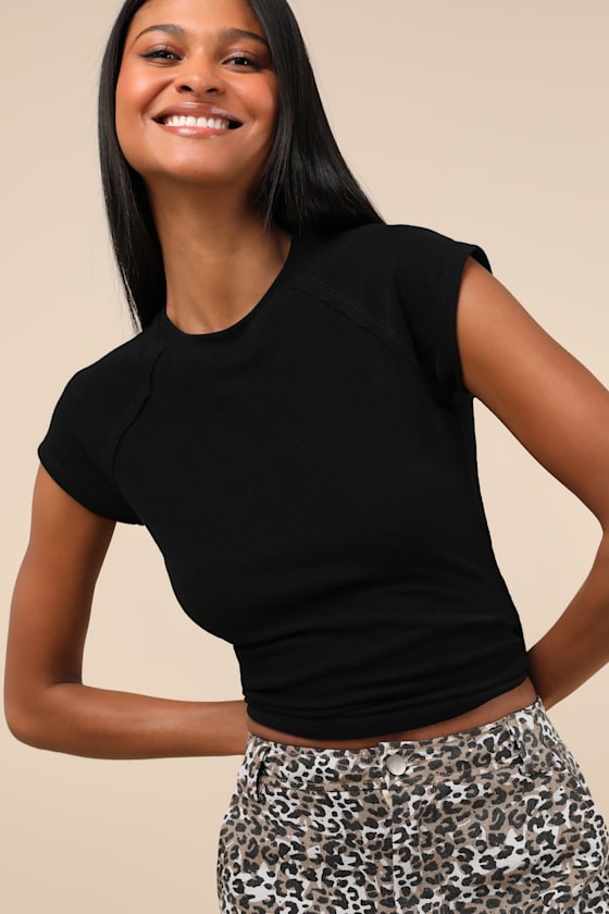 Casual Composure Black Raglan Sleeve Crew Neck Tee 2