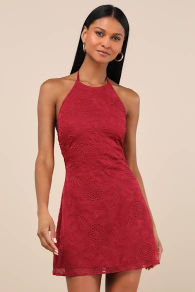 knee length dresses for ladies Lulus Red Silk Satin Sleeveless Cami Camisole Tank Drape Sheath Mini D   Brie