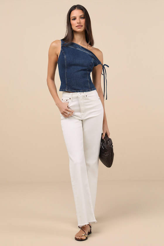 Dark Wash Denim Top - OTS Denim Top - Fitted Top - Denim Top - Lulus