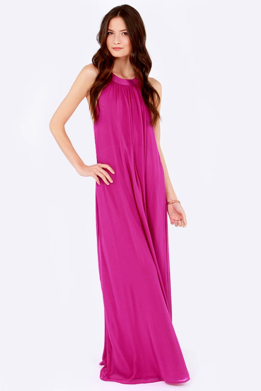 lulus magenta maxi dress Lovely Magenta Dress - Maxi Dress - Magenta Gown - Formal Dress