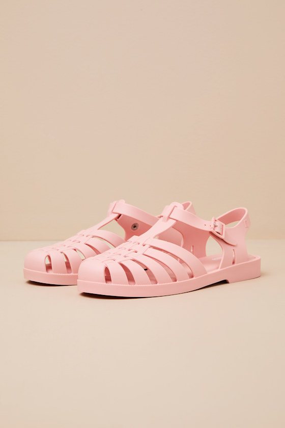 MELISSA POSSESSION LIGHT PINK MATTE JELLY STRAPPY BUCKLE SANDALS