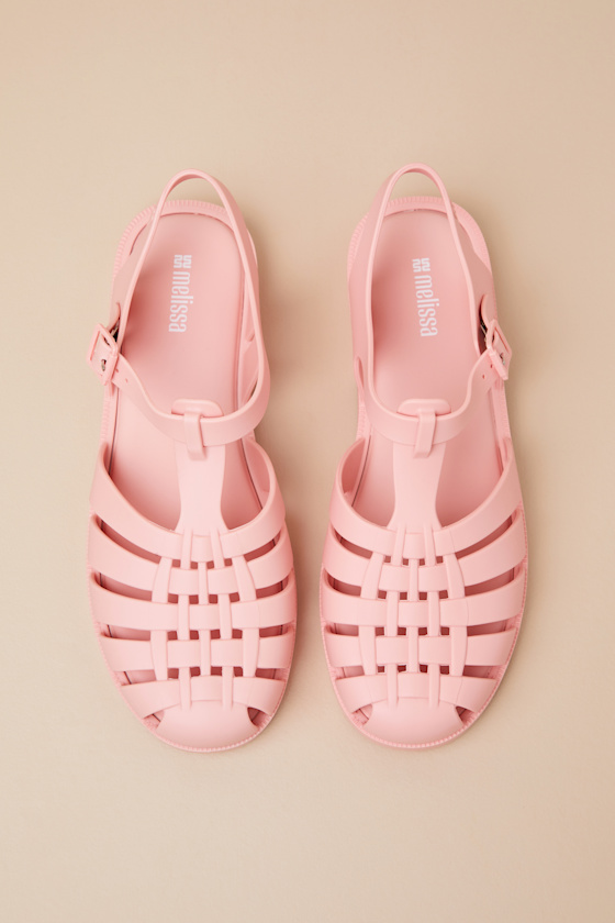 MELISSA POSSESSION LIGHT PINK MATTE JELLY STRAPPY BUCKLE SANDALS
