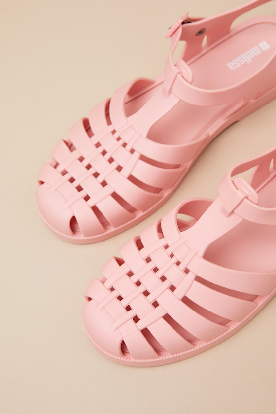 MELISSA POSSESSION LIGHT PINK MATTE JELLY STRAPPY BUCKLE SANDALS