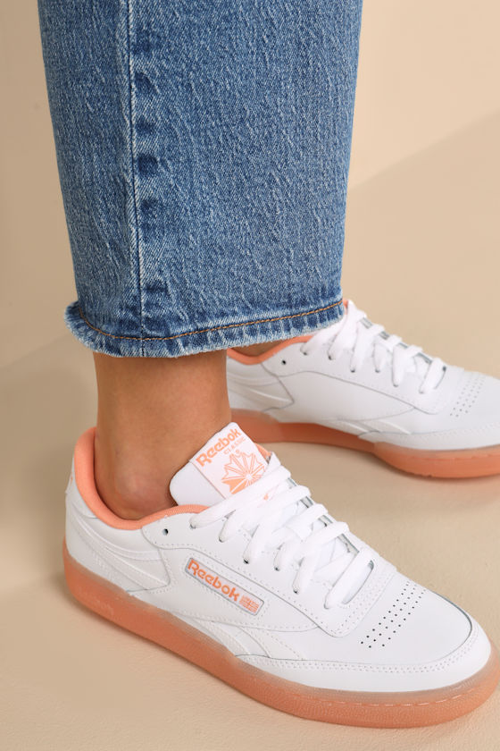Club C Revenge White and Orange Leather Sneakers 5