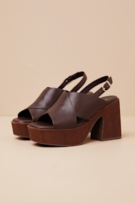 Terrific Dark Chocolate Platform Slingback Sandals 1