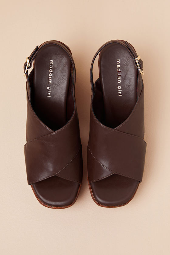 Terrific Dark Chocolate Platform Slingback Sandals 3