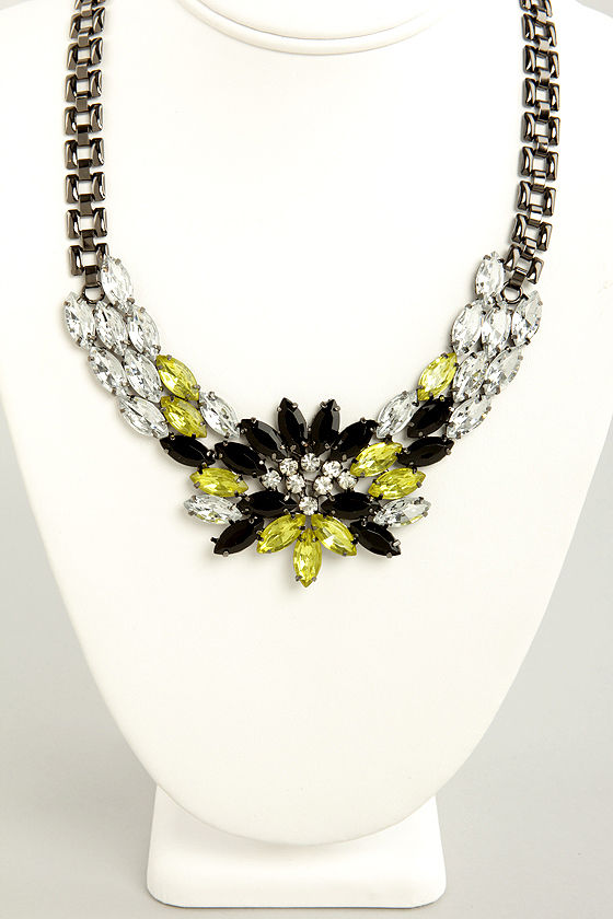yellow and black necklace