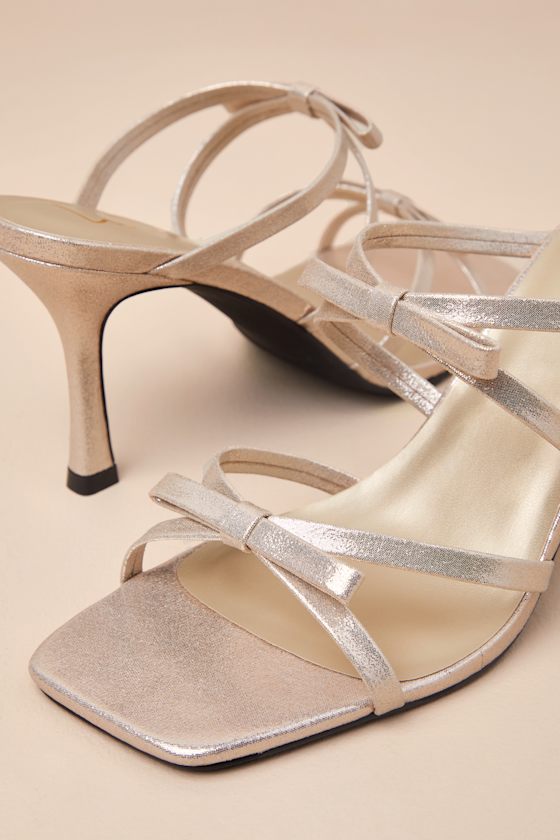 Pascaline Gold High Heel Slide Sandals 3