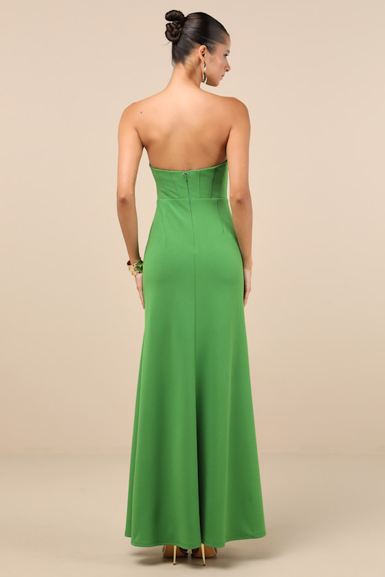 Passionate Admiration Green Strapless Bustier Maxi Dress 6