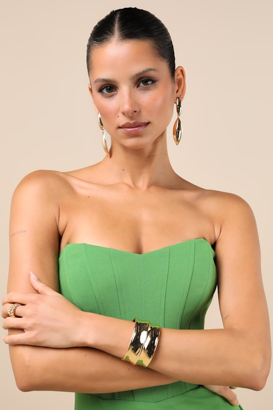 LULUS SANNIKA GOLD CHUNKY CUFF BRACELET
