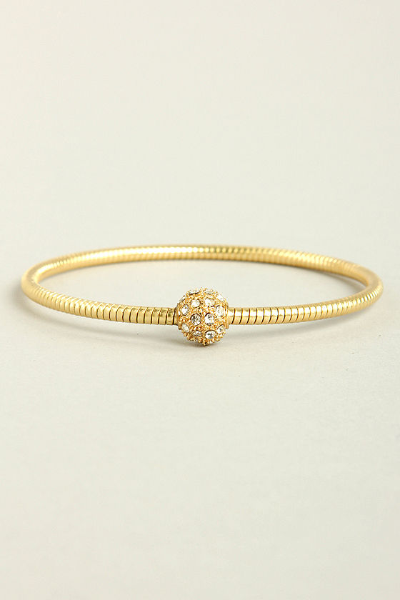 Gold Rhinestone Bangle Bracelet main image 0