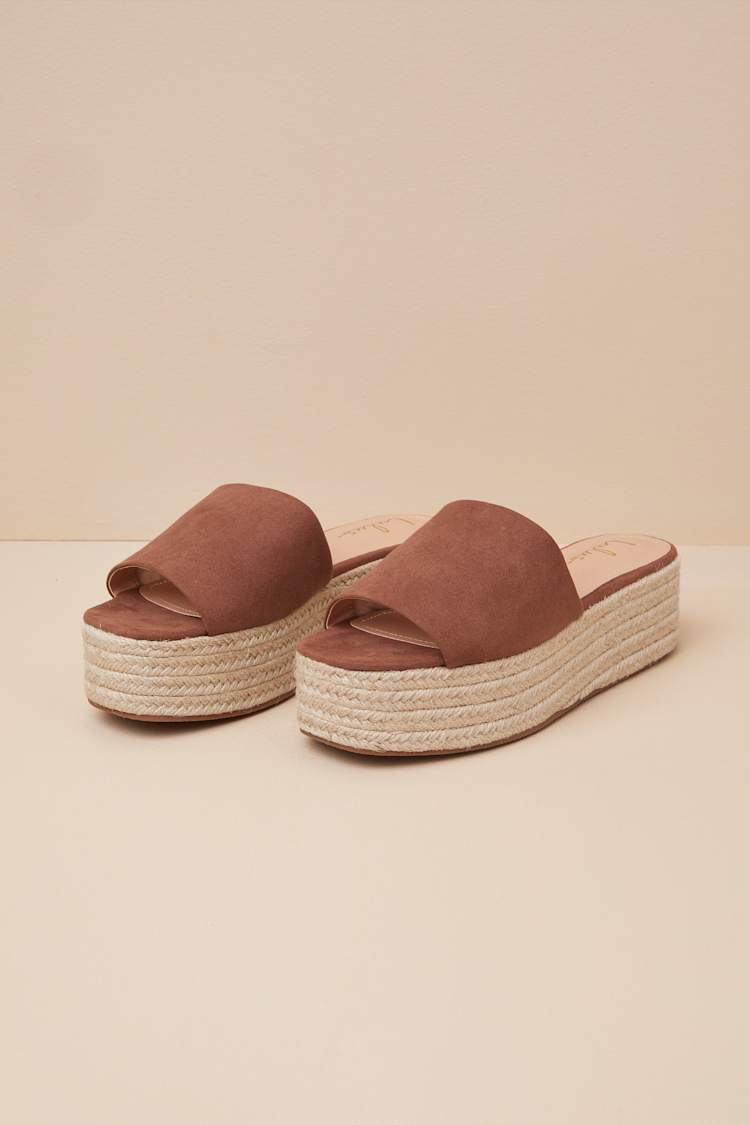 O'Ahu 2 Cocoa Brown Suede Espadrille Platforms