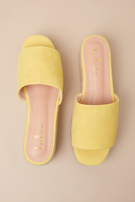 Lulus O'ahu 2 Butter Yellow Espadrille Platforms