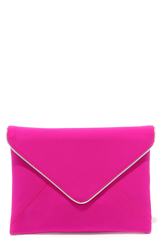 Cute Fuchsia Clutch - Scuba Knit Clutch - Pink Purse - $29.00 - Lulus