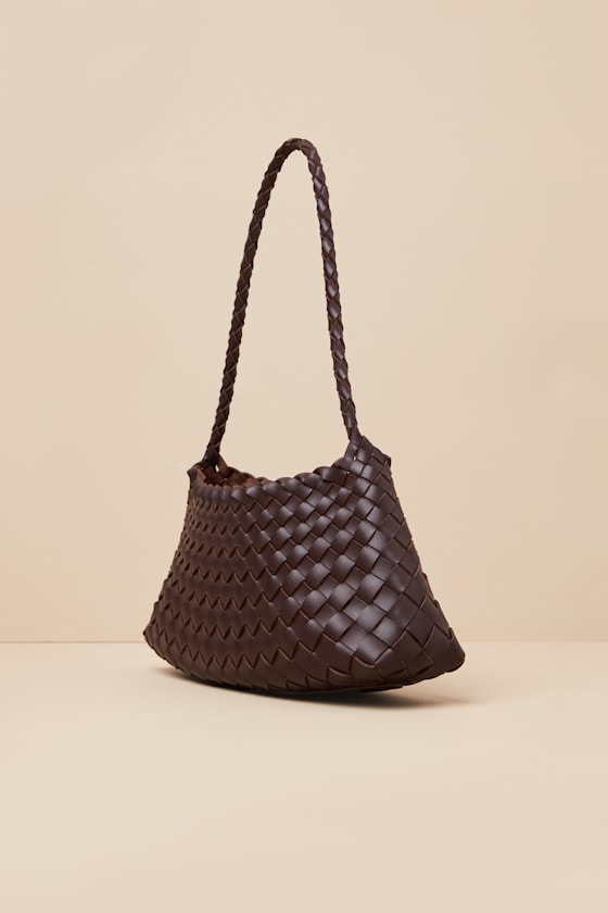 Lilijana Dark Brown Woven Shoulder Bag - thumbnail 4