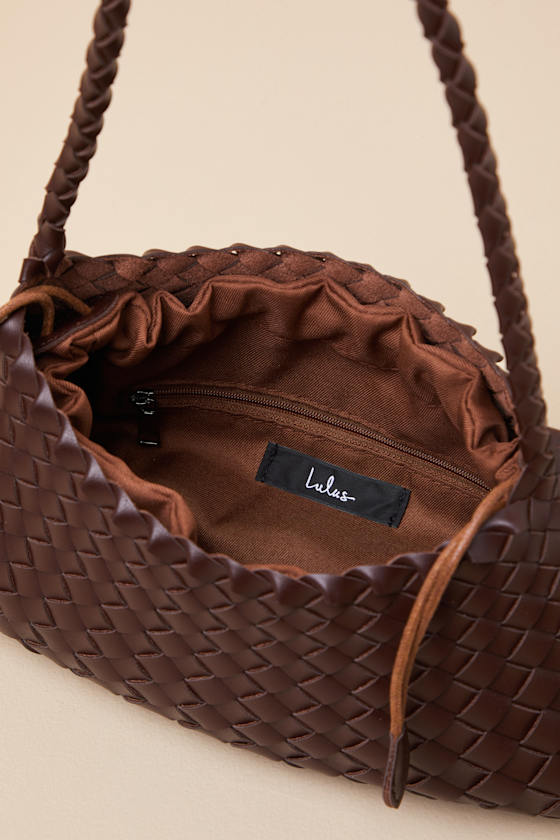 Lilijana Dark Brown Woven Shoulder Bag - thumbnail 6