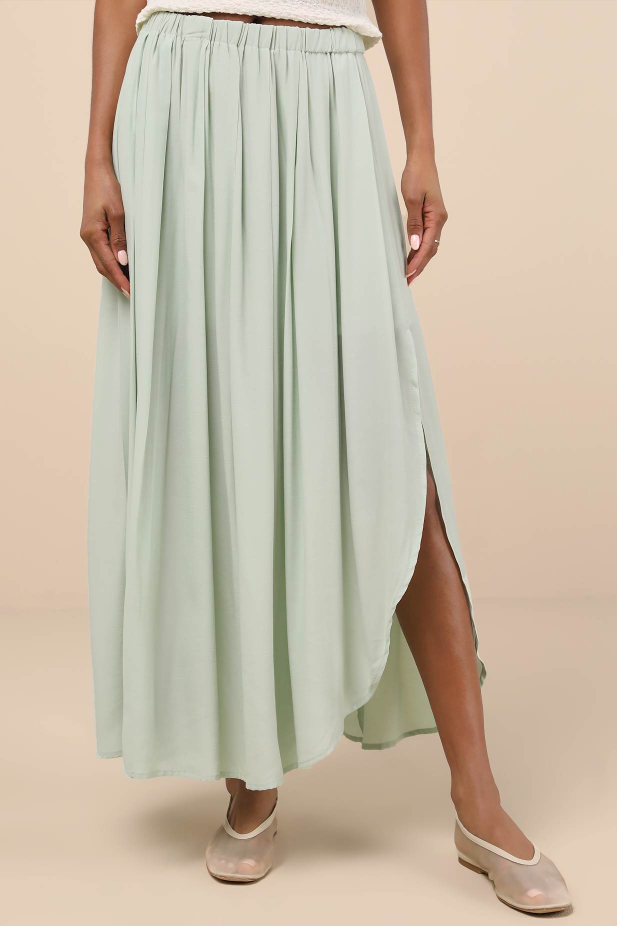 If You Pleats Mint Pleated Maxi Skirt