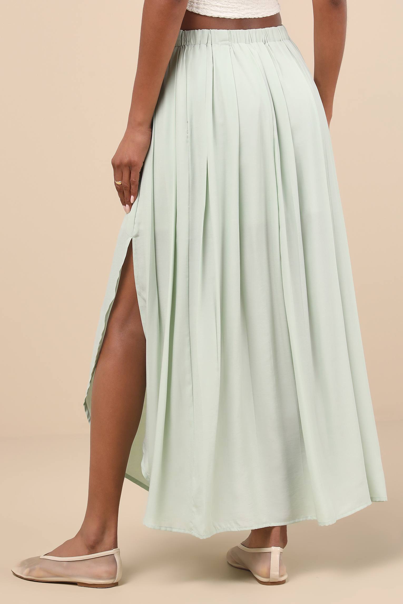 If You Pleats Mint Pleated Maxi Skirt