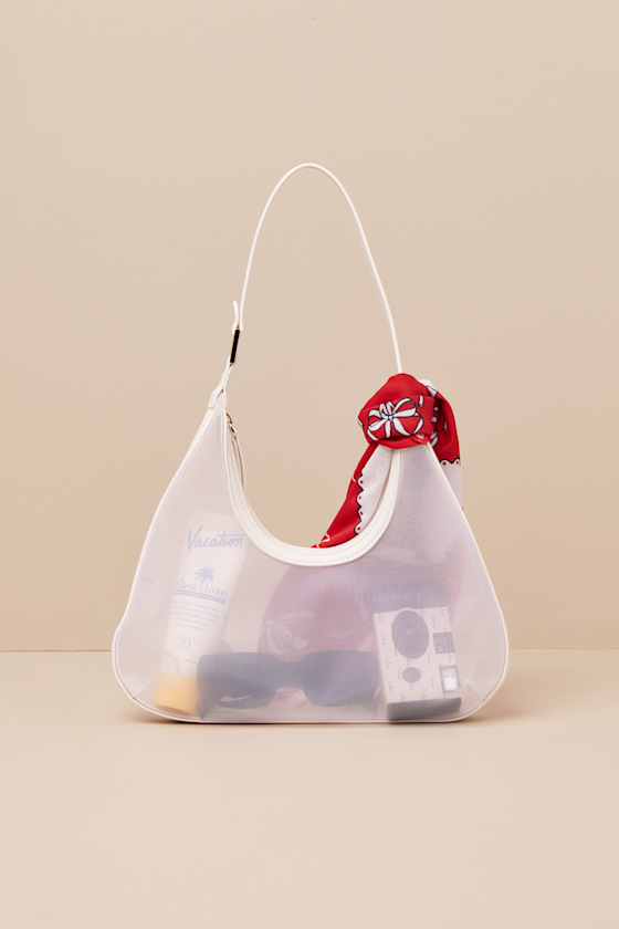 Lulus Corentin White Sheer Mesh Shoulder Bag