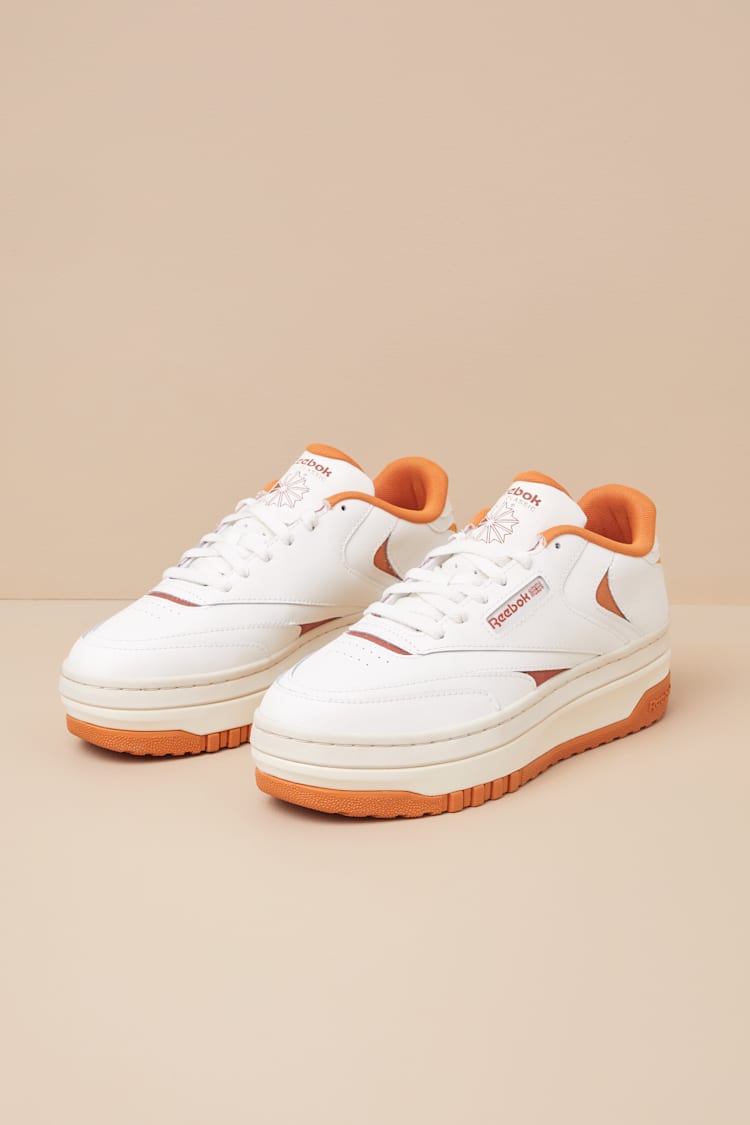 Club C Extra Chalk and Clay Leather Platform Sneakers
