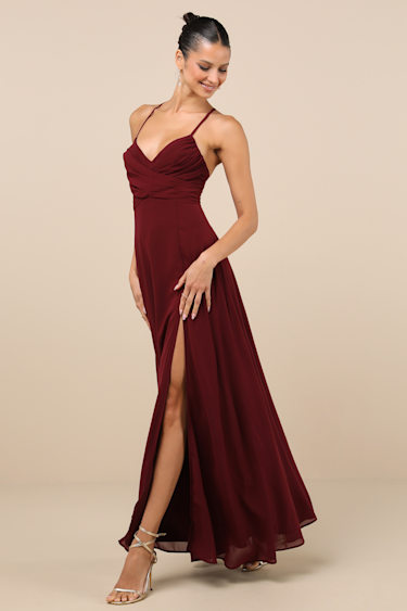 Burgundy Maxi Lulus Maxi Other Lulus Tricks Of The Trade Burgundy