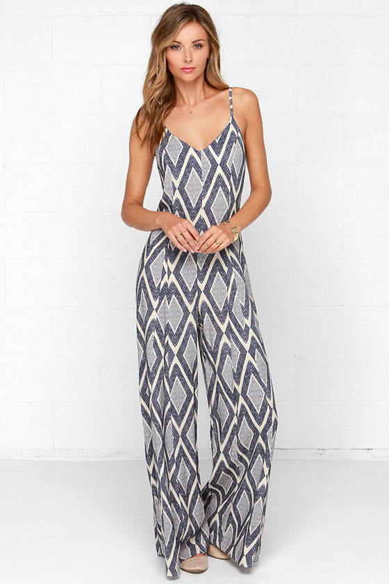 Cute Blue Jumpsuit - Print Jumpsuit - Boho Jumpsuit - $54.00