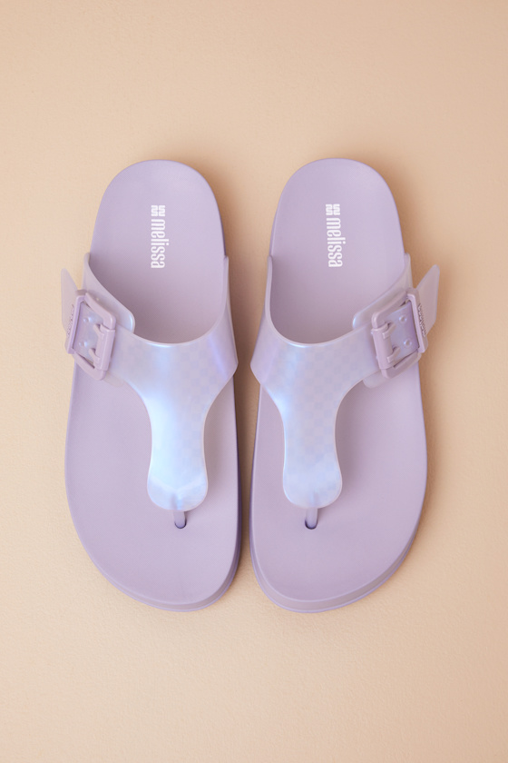 MELISSA COZY PEARLY BLUE JELLY BUCKLE THONG SANDALS